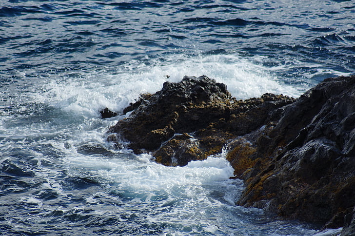 Mar, navegar per, ona, l'aigua, Roca, esprai, Costa