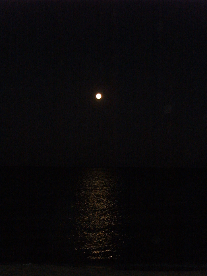 mēness, pilns mēness, naktī, mēness gaisma, tumsā, melna, tumša