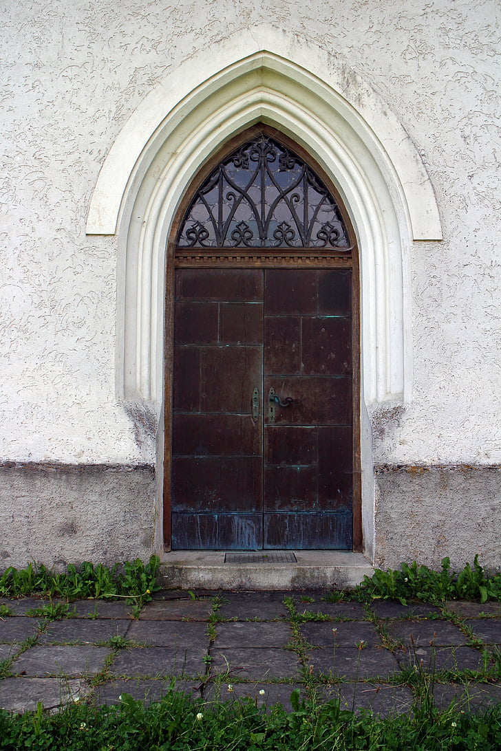 špicaté arch, vstupné dvere, dvere, dverám kostola, Domov, budova, vstup
