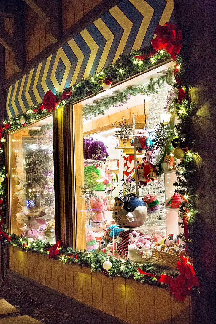 christmas store, window, display