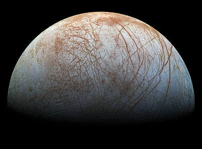 jupiter moon, europa, icy, space, cosmos, astronomy, solar system