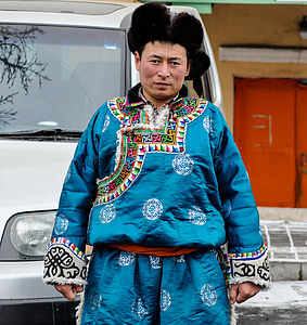 男子, 蒙古语, 亚洲, 民族, 肖像, 传统, 生活方式