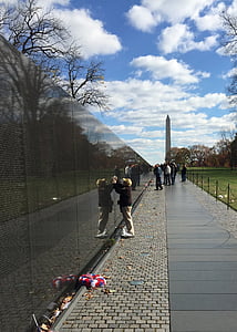 nori, Vietnam, Memorialul, DC, reflecţie, cer, turism