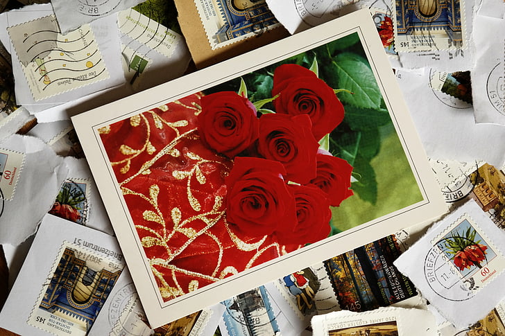 timbres postaux, Publier, congé, carte postale, Porto, Saint-Valentin, jour du mariage