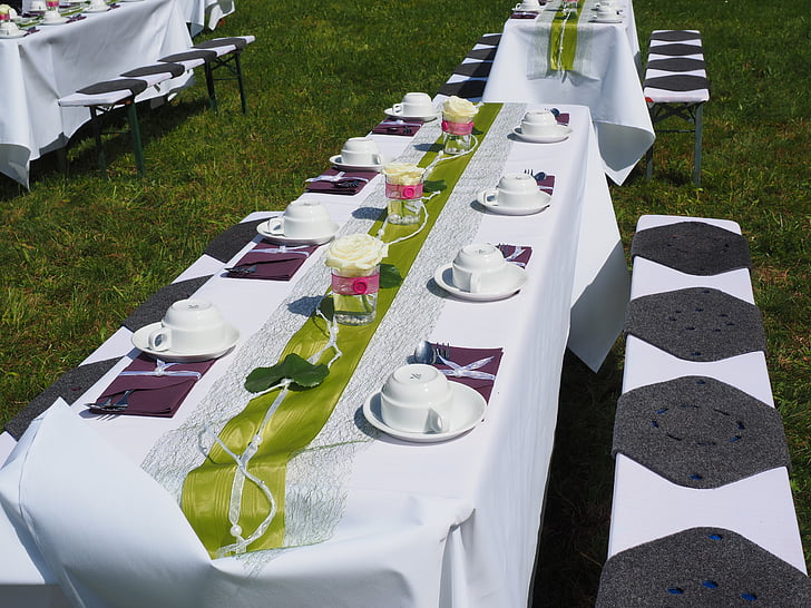 таблица, съвет, фестивал, празник, Корица, gedeckter маса, сватба