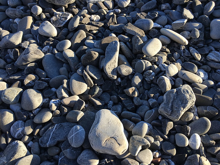 steentjes, strand, zee