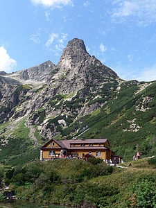 Vysokých Tatier, Slovensko, hory, krajiny, Chata na zelenej gule, jastrabia veža