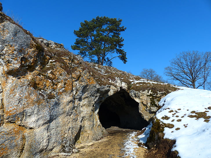 fugl komfur cave, Cave, Cave indgang, Niederstotzingen, Lonetal, Karst cave, sted af discovery
