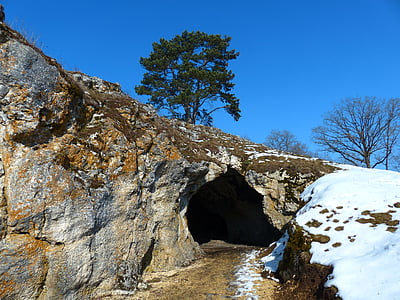 птица печка пещера, Пещерата, вход на пещерата, niederstotzingen, lonetal, карстови, мястото на откритието