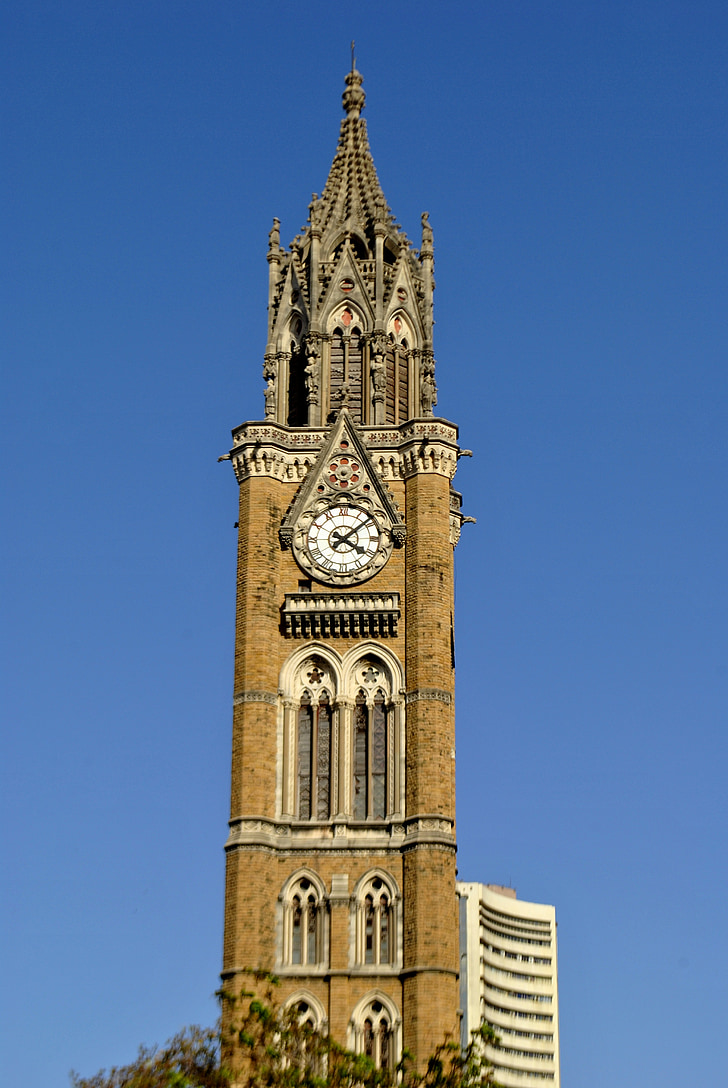 Torre dell'orologio, vittoriano, indiano, architettura, Mumbai