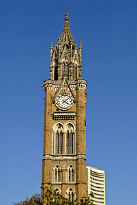 klokkentoren, Victoriaanse, Indiase, het platform, Mumbai