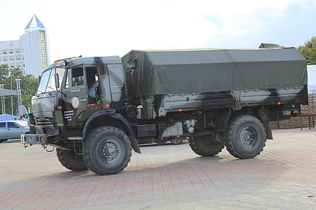 militar, caminhão, Rússia, formação, carro, transportiration