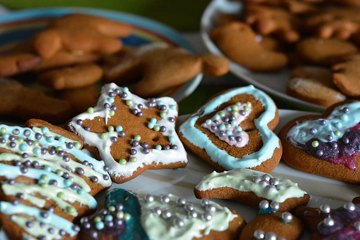 gingerbread, burning, decorating, frosting, glace, sweet, christmas