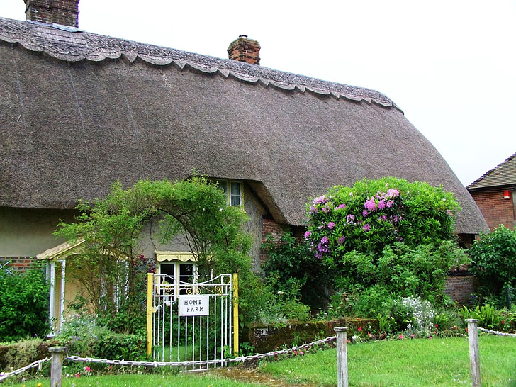 σπίτι, στέγη thatch, Αρχική σελίδα, το thatch, εξοχικό σπίτι, χώρα, αγρόκτημα