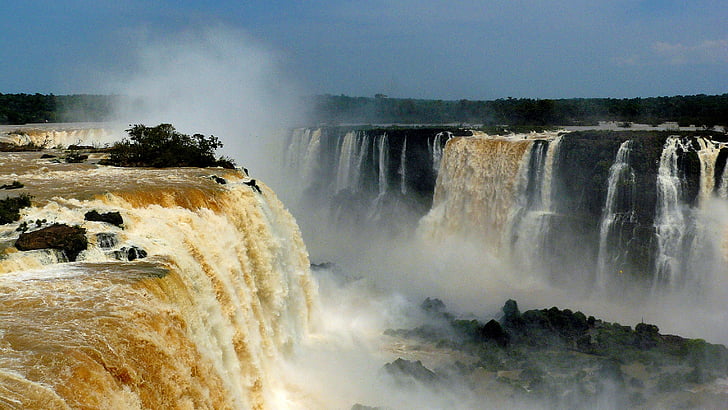 Falls, Foz iguaczu, Brésil, chute d’eau, nature, Chutes d’Iguaçu, Parc National d’Iguaçu