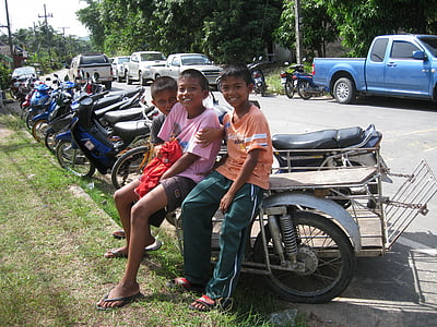 gyermekek, Thaiföld, boldog, fiatal