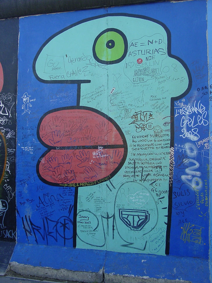 graffiti, paret, art urbà, Berlín