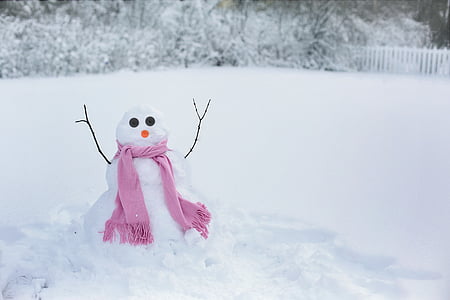 mulher da neve, boneco de neve, neve, Inverno, frio, diversão, mulher