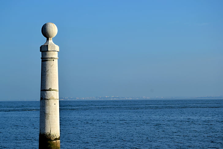Лисабон, панорамна, Португалия, хоризонт, декадентски, море, фара