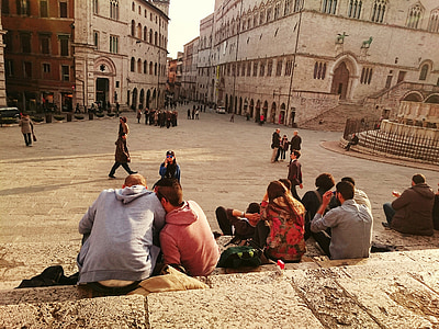 Perugia, Scalinata, stappen, Umbrië, Italië