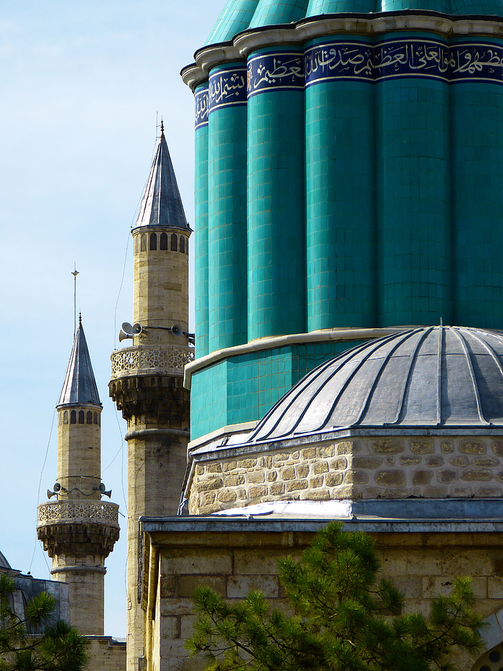 mevlana monastery, konya, turkey, minaret