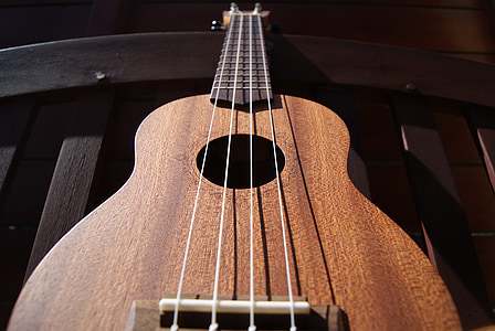 ukulele, music, strings, hollow, wood, instrument, hawaiian