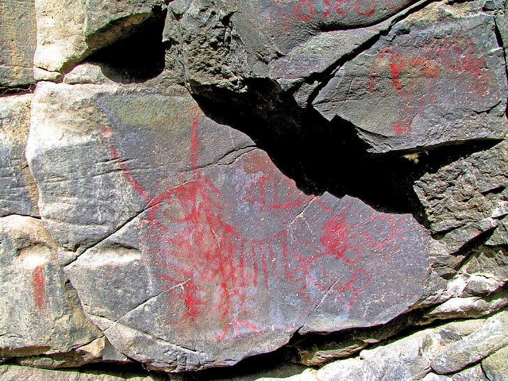 Piktogramm, John Day Fossil Betten, nationales Denkmal, Oregon, Osten, Felszeichnungen, Zeichnung
