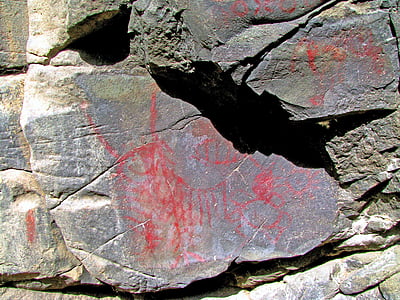 pictograph, John dia fossilífers, monument nacional, Oregon, est, art rupestre, dibuix