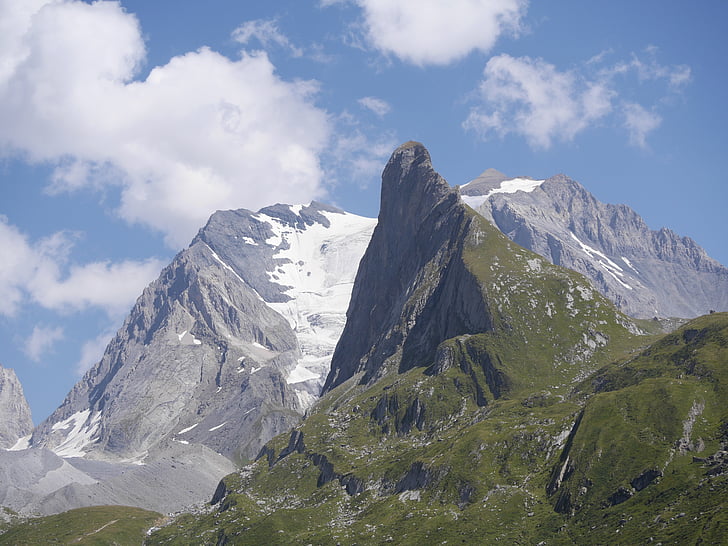 Berg, Gletscher, Peak, Landschaft, Schnee, felsigen, hoch
