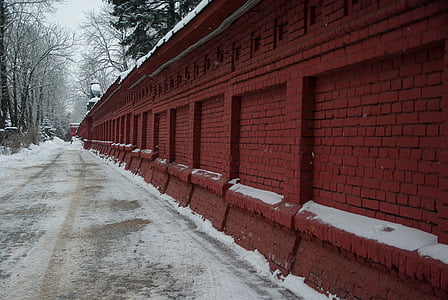Moskva, kyrkogården, gravar, snö, vinter, kall temperatur, Väder