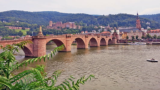 Allemagne, Heidelberg, porte de la ville, vieille ville, pont, architecture, bâtiment