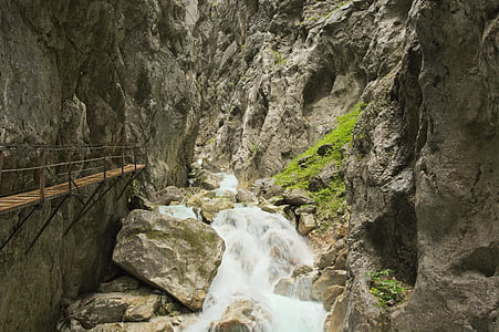 höllentalklamm, gola, escursionismo, fiume, montagne, diretta streaming