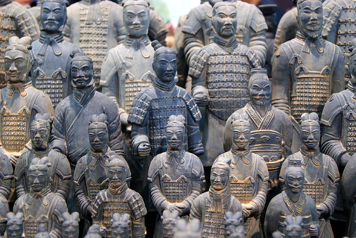 soldat, en terre cuite, Qin shi huang, Chine, armée de terre cuite, patrimoine mondial de l’humanité, guerriers en terre cuite