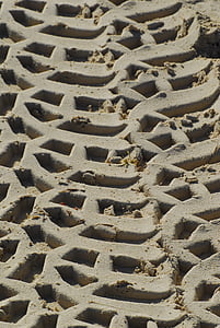비치, 모래, 바다로, 바다, 모래 해변, 패턴, 타이어 트랙