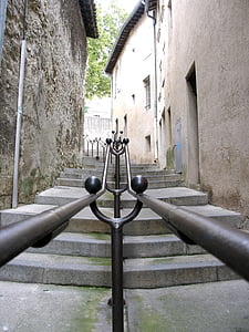 guardrail, street, france, architecture, old, outdoors, europe