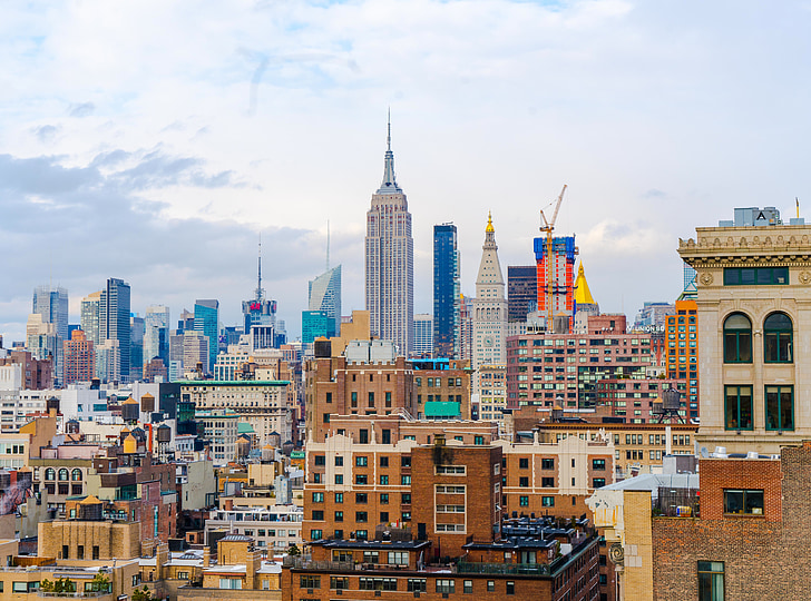 skyline di New york, Nuovo, York, architettura, edifici, grattacieli, Skyline