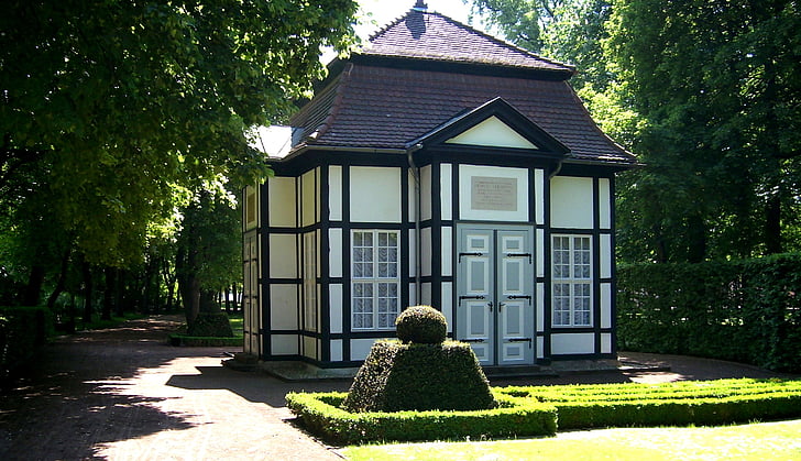 Park, kuranlagen, Vojvodkyňa pavilón, historicky, Bad lauchstädt, Sasko-Anhaltsko