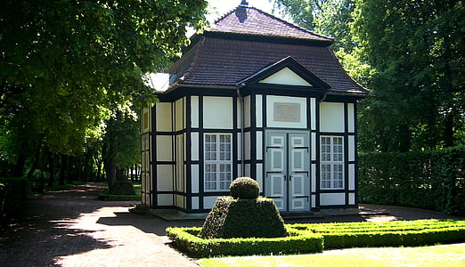 Parque, kuranlagen, Pabellón duquesa, históricamente, Bad lauchstädt, Sajonia-anhalt