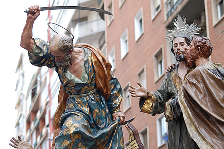Todesangst im Garten, Jesus, Salzillo, Murcia Prozessionen, Prozessionen, Ostern, Prozession