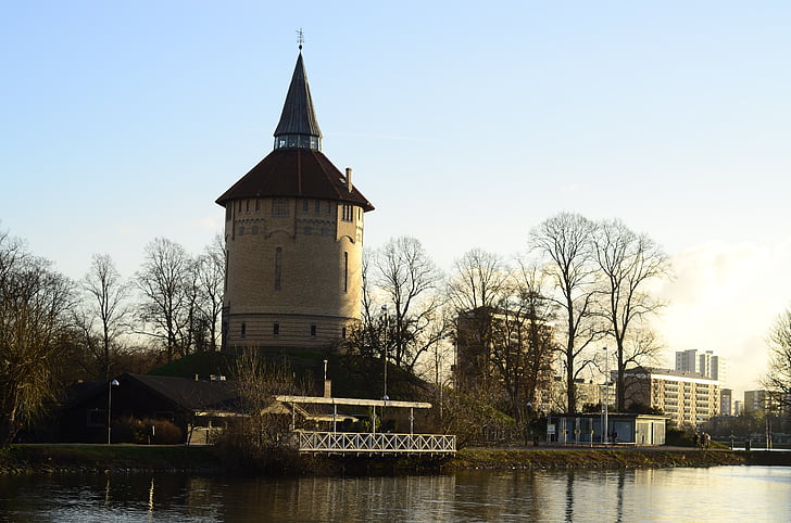 Malmö, Pildammsparken, Svezia, acqua, Torre dell'acqua, Skane, Watertower