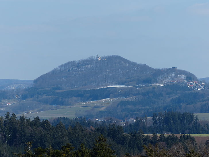 Rechberg, montagne, paysage, Jura Souabe, Göppingen, Bade Wurtemberg, vue à distance