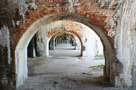 historiske, vartegn, arkitektur, Fort pickens, Fort, turisme, Florida