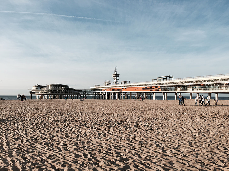 Scheveningen, Pier, pláž, Já?, pobřeží