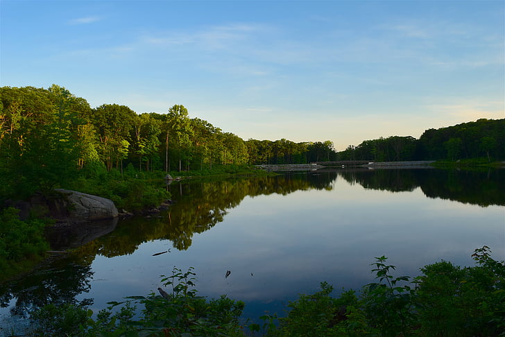 See, Wasser, Reflexion, Natur, Landschaft, Blau, Himmel