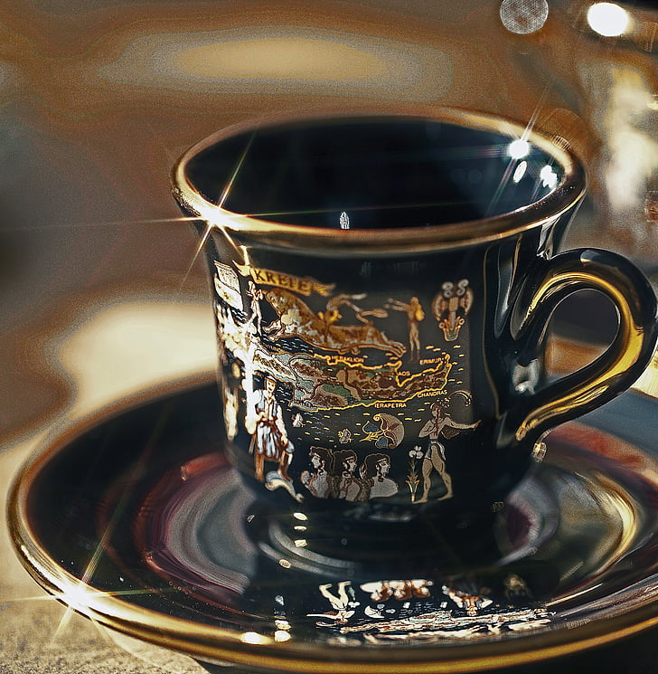 Porcelianas, arbatos puodelis, kavos puodelis, patiekalas mašina, gerti kavą, kavos, keramika