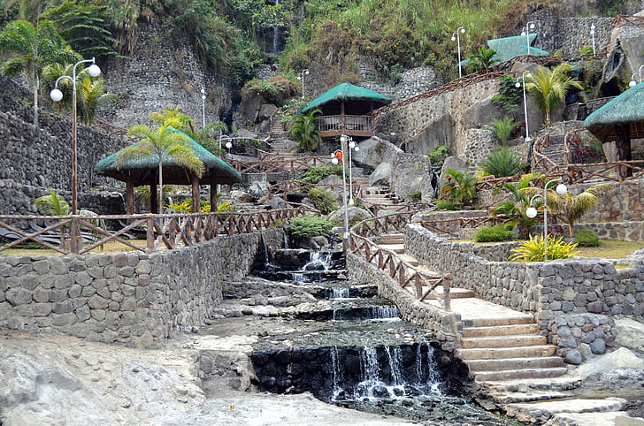 Fülöp-szigetek clark, puning hot spring resort, puning hot springs, termálfürdők, utazás, táj, Cascade gyógyfürdő és wellnessz