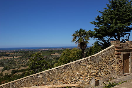 Toskāna, querceto, skatu uz jūru, vēsturiski, Vecrīgā, Itālija, vasaras
