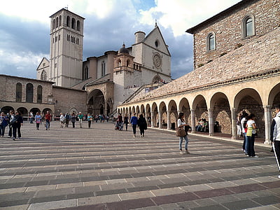 Assisi, kirik, Itaalia, arhitektuur, Tower, Penthouse, inimesed