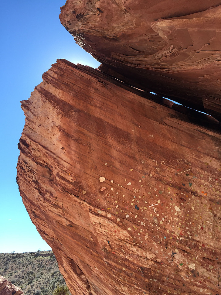 USA-Tourismus, Rock, roten Felsen, rot, Kaugummi, Red Rock canyon, ein Scherz gemacht