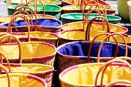 baskets, woven, wicker, decorative, wattle, hand labor, basket weave